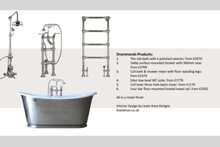 Drummonds’ products used by interior designers Lewis Knox.
