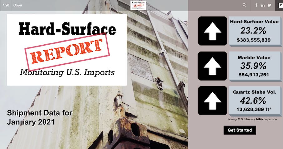 Stoneupdate has published the data of the United States’ stone imports and exports in January 2021