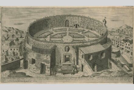Depiction of the ruins of the mausoleum (around 1600). Drawing: Etienne Dupérac. Source: Harvard University / <a href="https://commons.wikimedia.org/"target="_blank">Wikimedia Commons</a>, <a href=" https://en.wikipedia.org/wiki/Creative_Commons_license"target="_blank">Creative Commons License</a>
