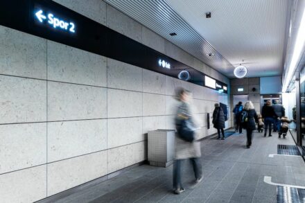 Der Norrvange Kalkstein in der Kopenhagener Metro. Foto: Sveriges Stenindustriförbund