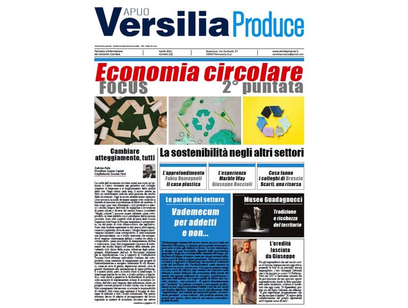 Apuo Versilia Produce’s magazine (#122) has „Economia Circulare“ (Circular Economy) in the focus (Italian)