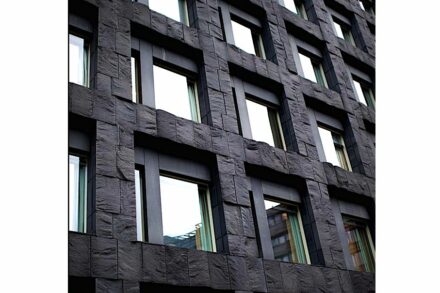 The Riksbank building clad with Moheda Black diabase.