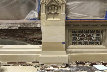 The 2020 Grande Pinnacle Award went to to Rugo Stone for their work on the Trinity Church Wall Street in New York City.
