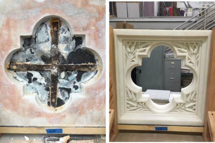 The 2020 Grande Pinnacle Award went to to Rugo Stone for their work on the Trinity Church Wall Street in New York City.