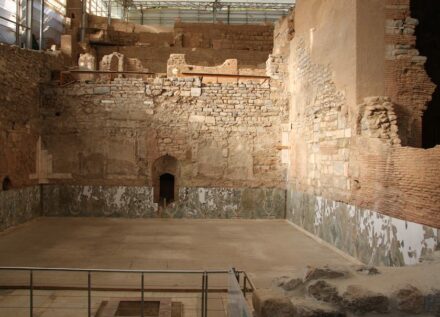 The present hall with the reconstructed plinth.