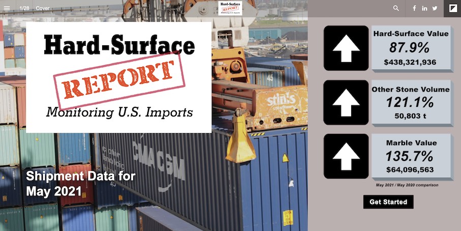 Stoneupdate has published the data of the United States stone imports and exports in May 2021