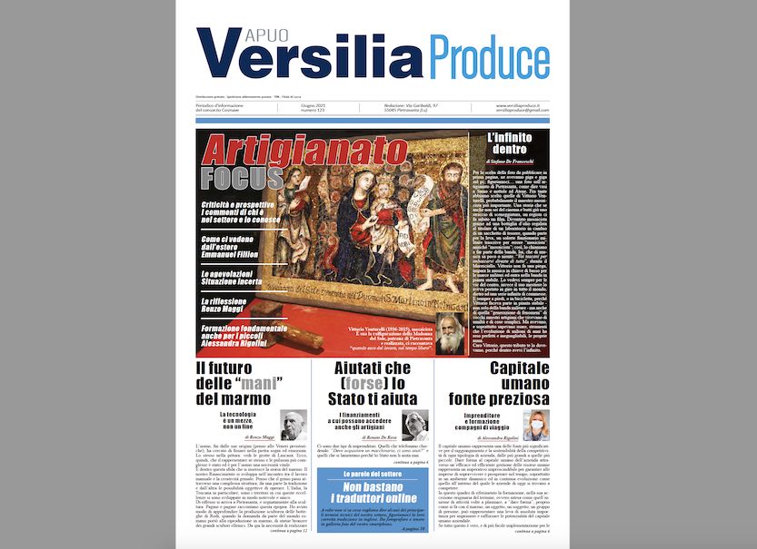Apuo Versilia Produce’s magazine (#123): Craftsmanship and training for the stone sector