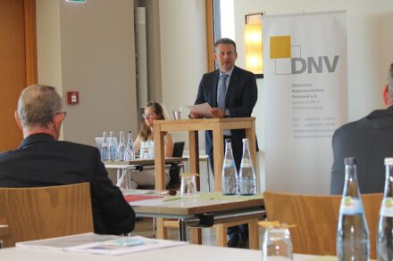 Verbandspräsident Hermann Graser bei seinem Jahresbericht.