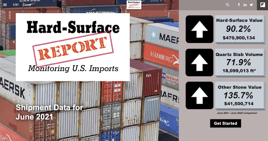 Stoneupdate has published the data of the United States’ stone imports and exports in June 2021