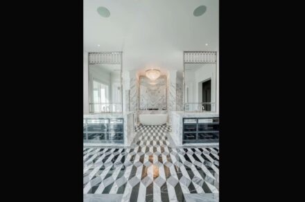 CID awards 2021, installation category: Residential Stone Installation: Villa Florence, Carnevale & Lohr, Inc., Los Angeles County, CA.