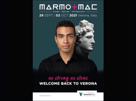 Plakatkampagne Marmomac 2021.