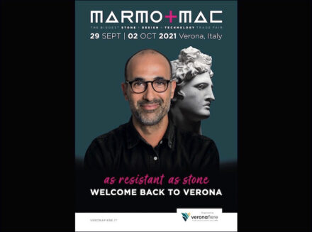 Plakatkampagne Marmomac 2021.