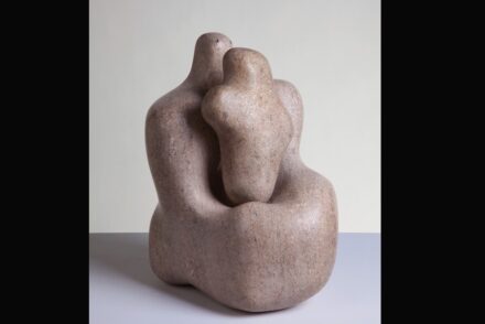 Barbara Hepworth, Mother and Child, 1934. Pink Ancaster stone. Purchased by Wakefield Corporation in 1951. Barbara Hepworth © Bowness.