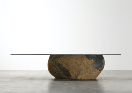 Wonmin PARK: Plain Cuts, Stone & Steel, Low Table.