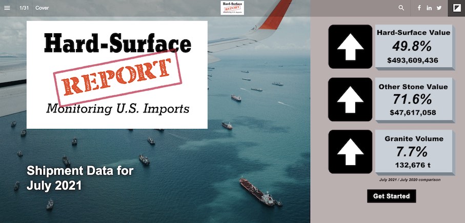 Stoneupdate has published the data of the United States‘ stone imports and exports in July 2021