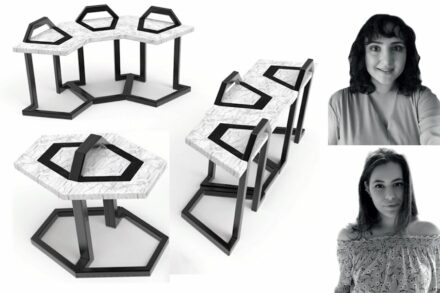 Prize for Cooperation: Ezgi Deringöl (above), Irem Ezgi Türkdoğan, Kömürcüoğlu Mermer company: “Line“, modular seats made of stone and steel.