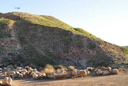 The remnants of the Assyrian ramp at Lachish in the ancient Kingdom of Judah. Credit Yosef Garfinkel