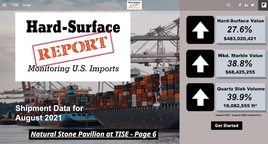Stoneupdate has published the data of the United States‘ stone imports and exports in August 2021