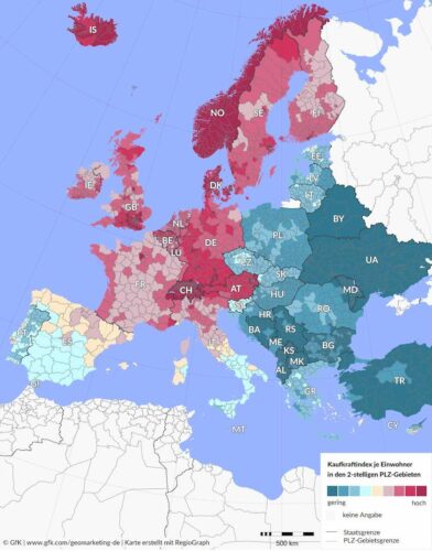 Quelle: „GfK Kaufkraft Europa 2021“.