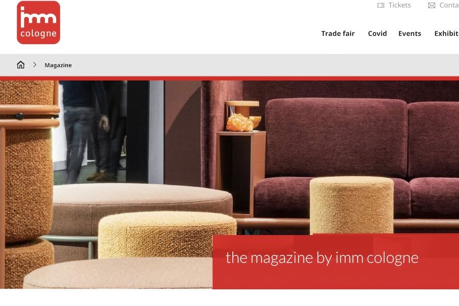 Sustainability is one of the topics in imm Cologne fair’s magazine where under TRENDimmPACT the future of home living is to be discussed