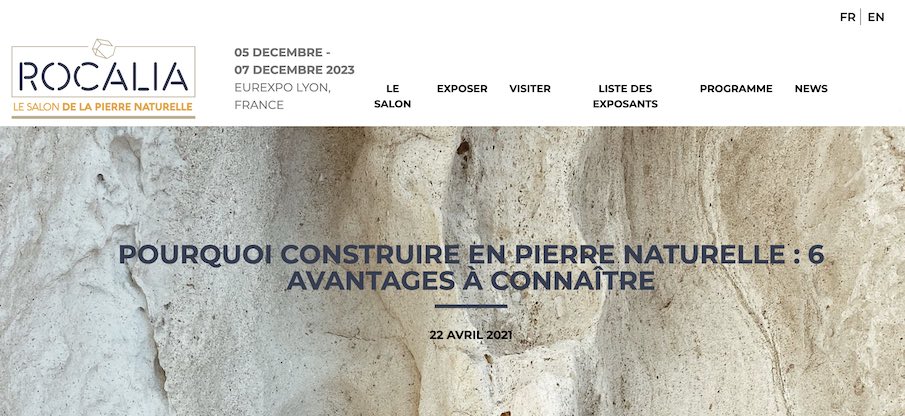 Why use natural stone in architecture? French natural stone fair Rocalia has collected good arguments (French)