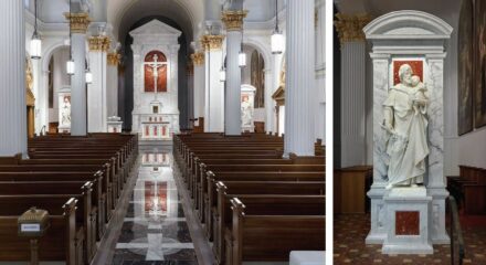 Commercial Interior: Saint Paul of the Cross Monastery Renovation, Pittsburgh, PA. Company: Rugo Stone, Lorton, VA.