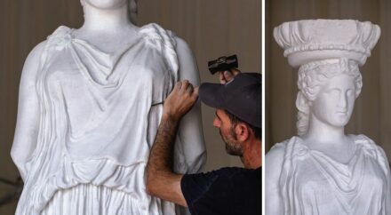 Architectural Carving/Lettering/Sculpture: Caryatid Sculpture—The Missing Maiden of Karyai. Company: F.H.L.I Kiriakidis Marbles-Granites, Drama, Greece.