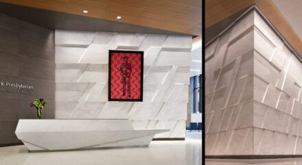 Commercial Interior: New York-Presbyterian Brooklyn Methodist Hospital, Center for Community Health, Brooklyn, NY. Company:  Jantile Specialties, Armonk, NY.