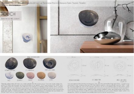 Professionals’ category (recycling of waste), Abdulhamid İçöz and Merve Kanat İçöz: Light switches and sockets made of natural stone (title: “Touch“).