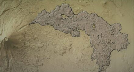 Hillshade-digital elevation model of the Nealtican lava flow field from the Popocatépetl volcano. Source: Israel Ramírez