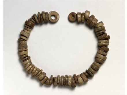 Bone-bead necklace, part of the finds from Skara Brae, c. 3100–2500 BC Skara Brae, Orkney, Scotland. Photo: The Trustees of the British Museum