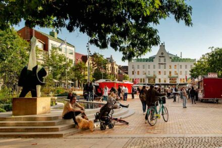 Der neugestaltete Stora torg in Eslöv. Foto: Werner Nystrand