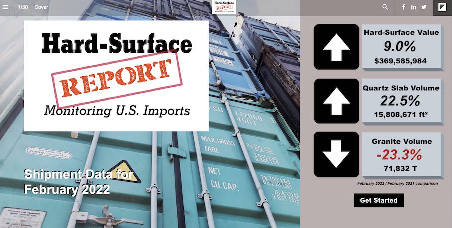 Stoneupdate has published the data of the United States‘ stone imports and exports in February 2022