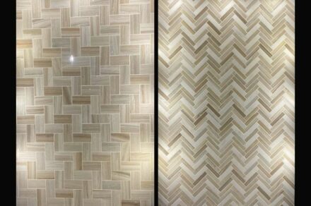 Mosaic tiles in Turkish Palissandro Marble from Assos Antique Marble company.