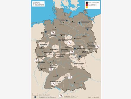Die Geoparks in Deutschland. Quelle: GeoUnion Alfred-Wegener-Stiftung