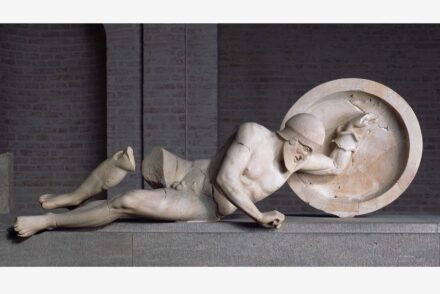 Dying Warrior (Laomedon), east pediment of the Temple of Aphaia, c. 490 BC, marble © Staatliche Antikensammlungen and Glyptothek, photographer Renate Kühling