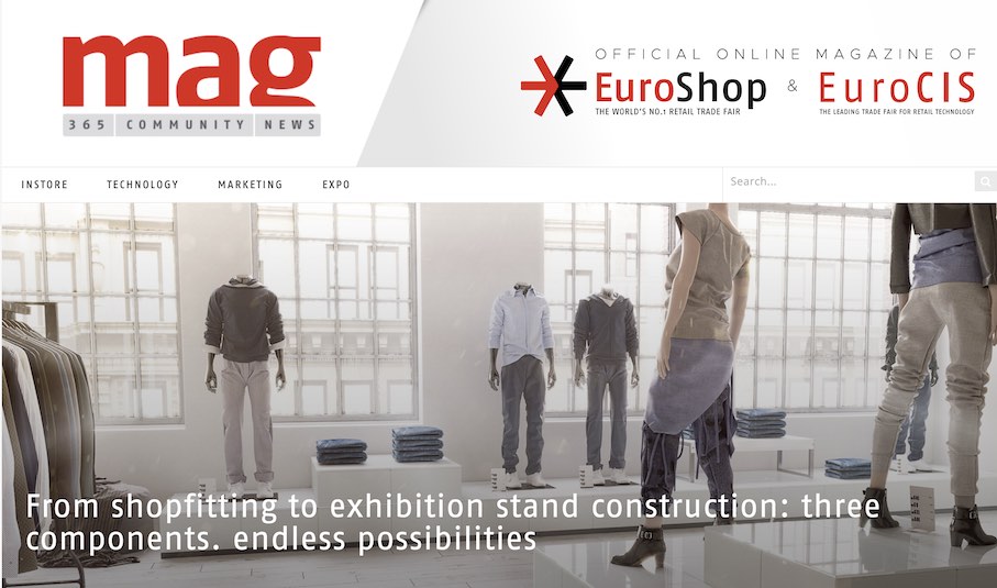 EuroShop Fair in Düsseldorf, Germany, in February/March 2023, has an e-magazine with discussions about shopfitting