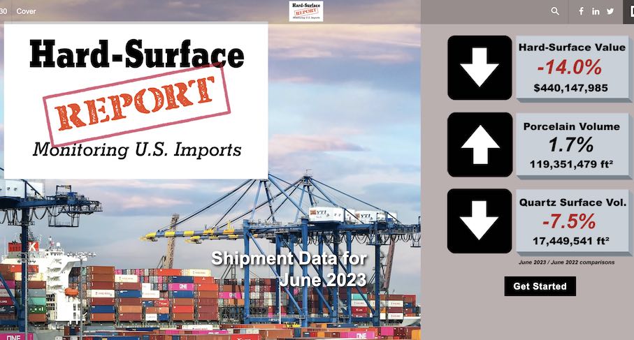 Stoneupdate magazine reports on U.S. imports of natural stone, quartz surfaces and porcelain in June 2023