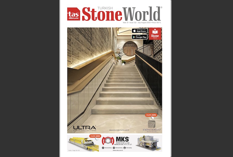 The magazine Turkish Stone World (July/August 2023) has two interviews about sustainability in the mining industry and in the stone sector