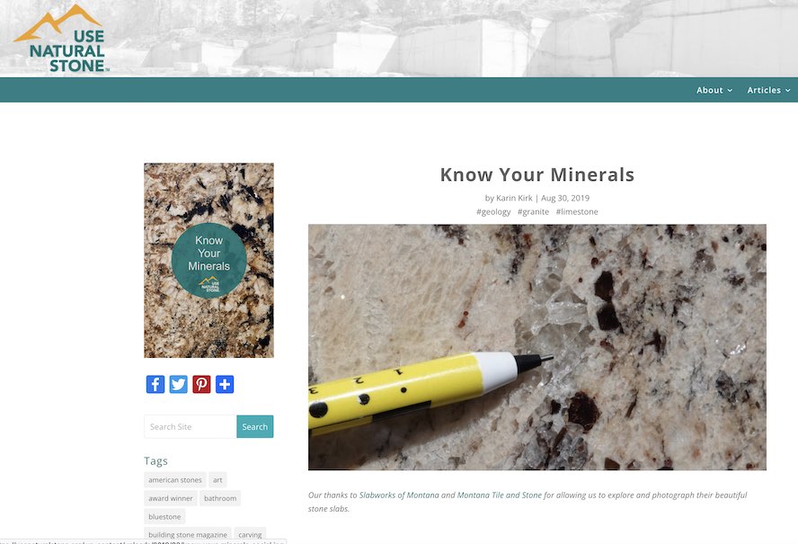 The UseNaturalStone webpage describes the minerals out of which the different sorts of natural stone are composed