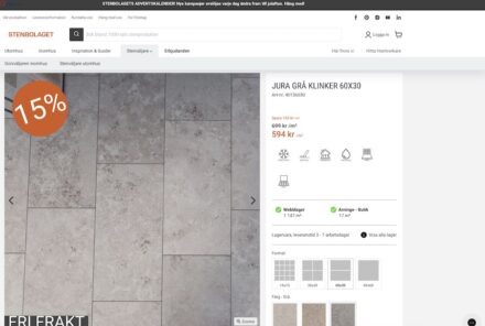 Screenshot der „Jura“-Webpage der Keramikfirma Stenbolaget.