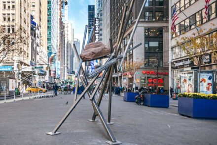 Del Geist’s “Cracked Ice“ on show at Manhattan’s Garment District.