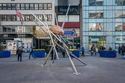 Del Geist’s “Cracked Ice“ on show at Manhattan’s Garment District.