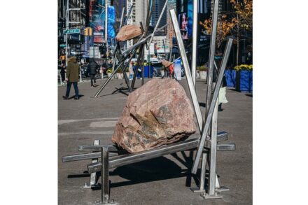 Del Geist’s “Cracked Ice“ on show at Manhattan’s Garment District.