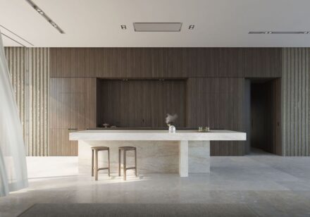 Das Induktions-Kochfeld von Gaggenau integriert in eine Dekton Küchenarbeitsplatte.