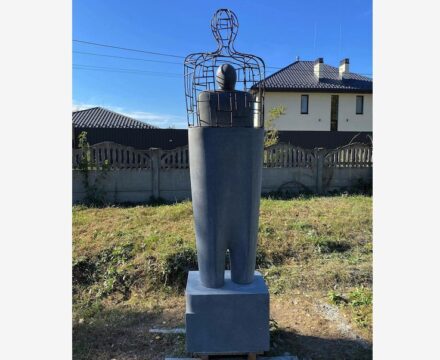 Olena Dodatko: Olena Dodatko: “Expectation,” gabbro, steel.