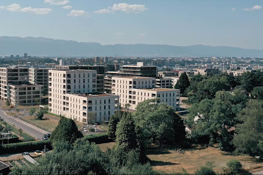Archiplein and Perraudin Architectes build a major project in solid stone in a Geneva suburb