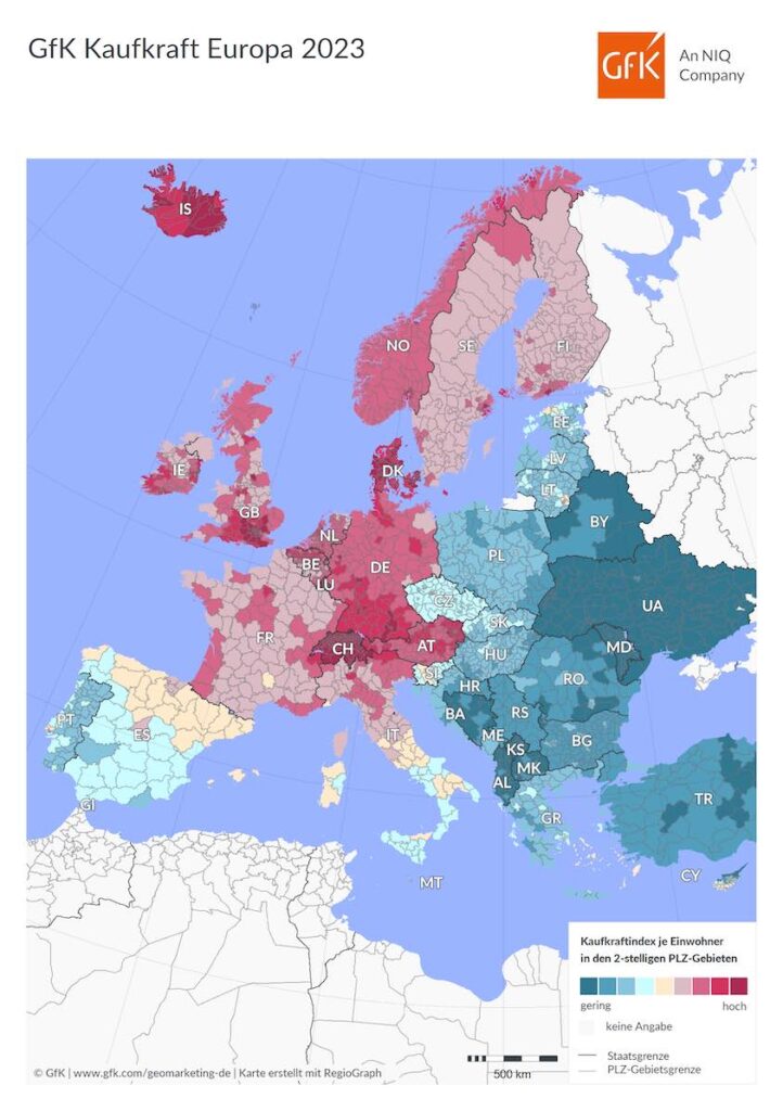 GfK: Kaufkraft der Europäer 2023.