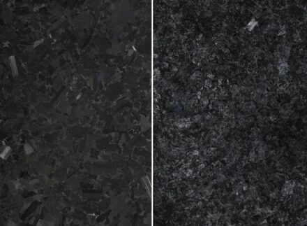Labradorite Blue Eyes: hammered (left), flamed (right).