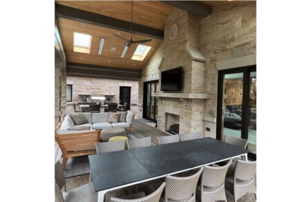 CID Award, winner Residential Stone Installation - Large Budget: Residential Use of Pennsylvania Sandstone; Russell Stone Products, Pittsburgh, Penn.